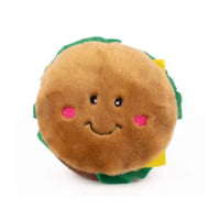 Top view of a Plush Hamburger Dog Toy by ZippyPaws