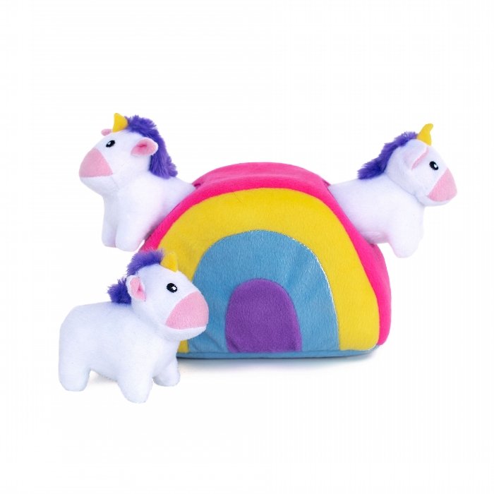 ZippyPaws Unicorn Rainbow Burrow Plush Dog Toy