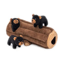 ZippyPaws Zippy Burrow Black Bear Log Interactive Puzzle Toy for Dogs