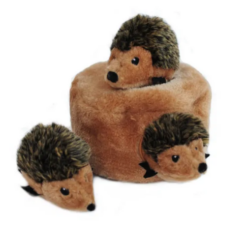 ZippyPaws Zippy Burrow Hedgehog Den Plush Interactive Dog Toy