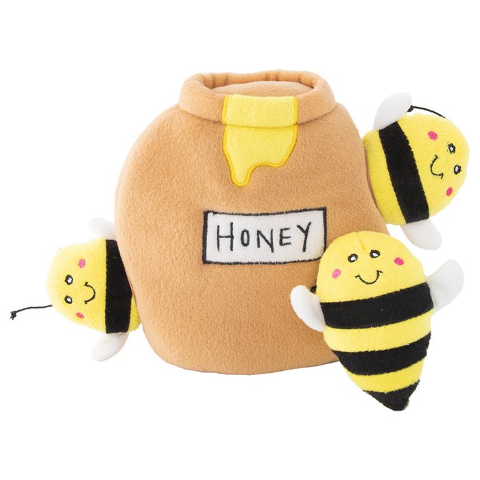 ZippyPaws Zippy Burrow Honey Pot Plush Dog Toy.
