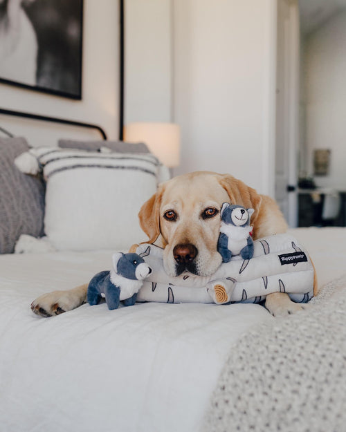 Zippy Burrow Log Arctic Wolf Dog Toy By ZippyPaws