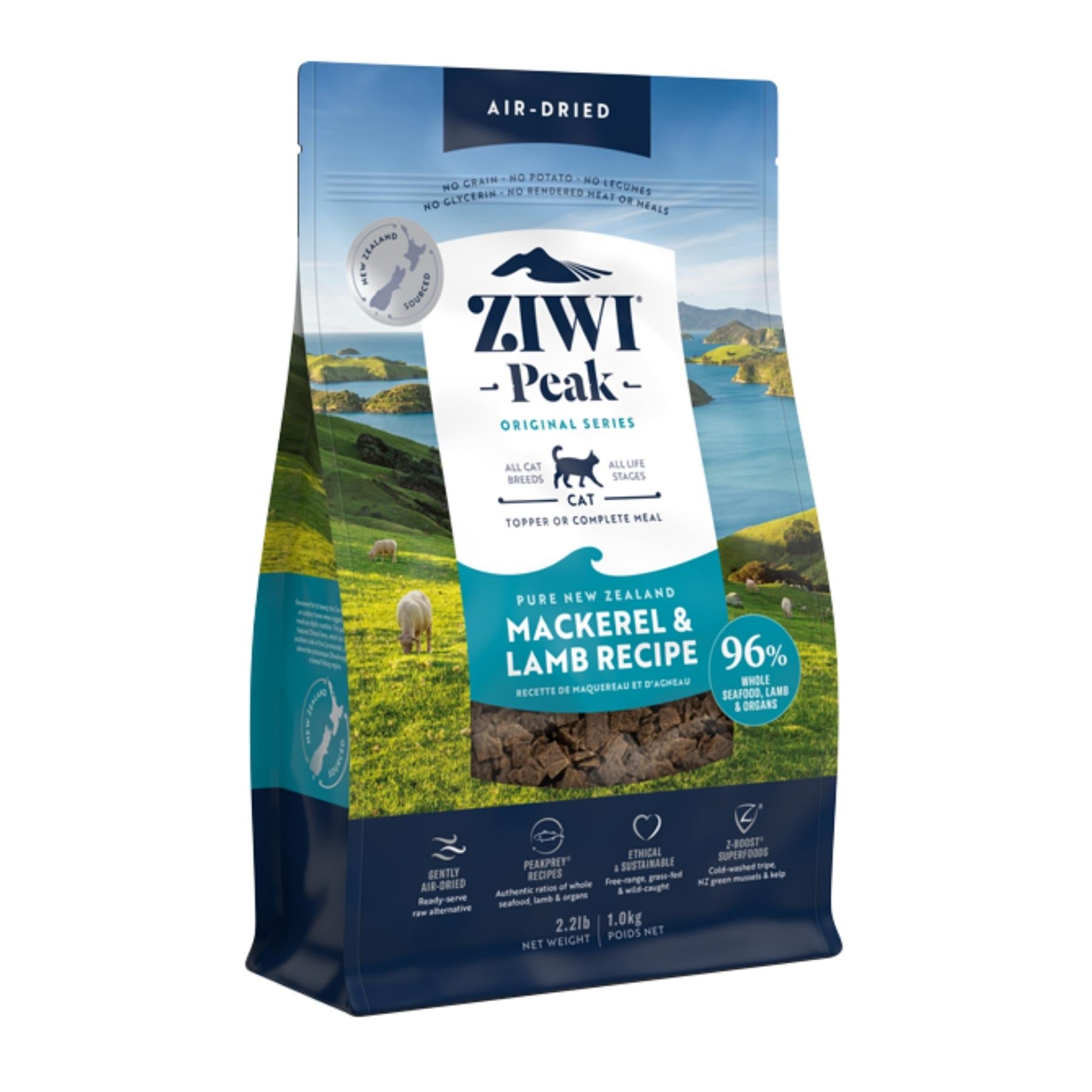 ZIWI Peak Dry Cat Food Mackerel & Lamb Recipe 1kg