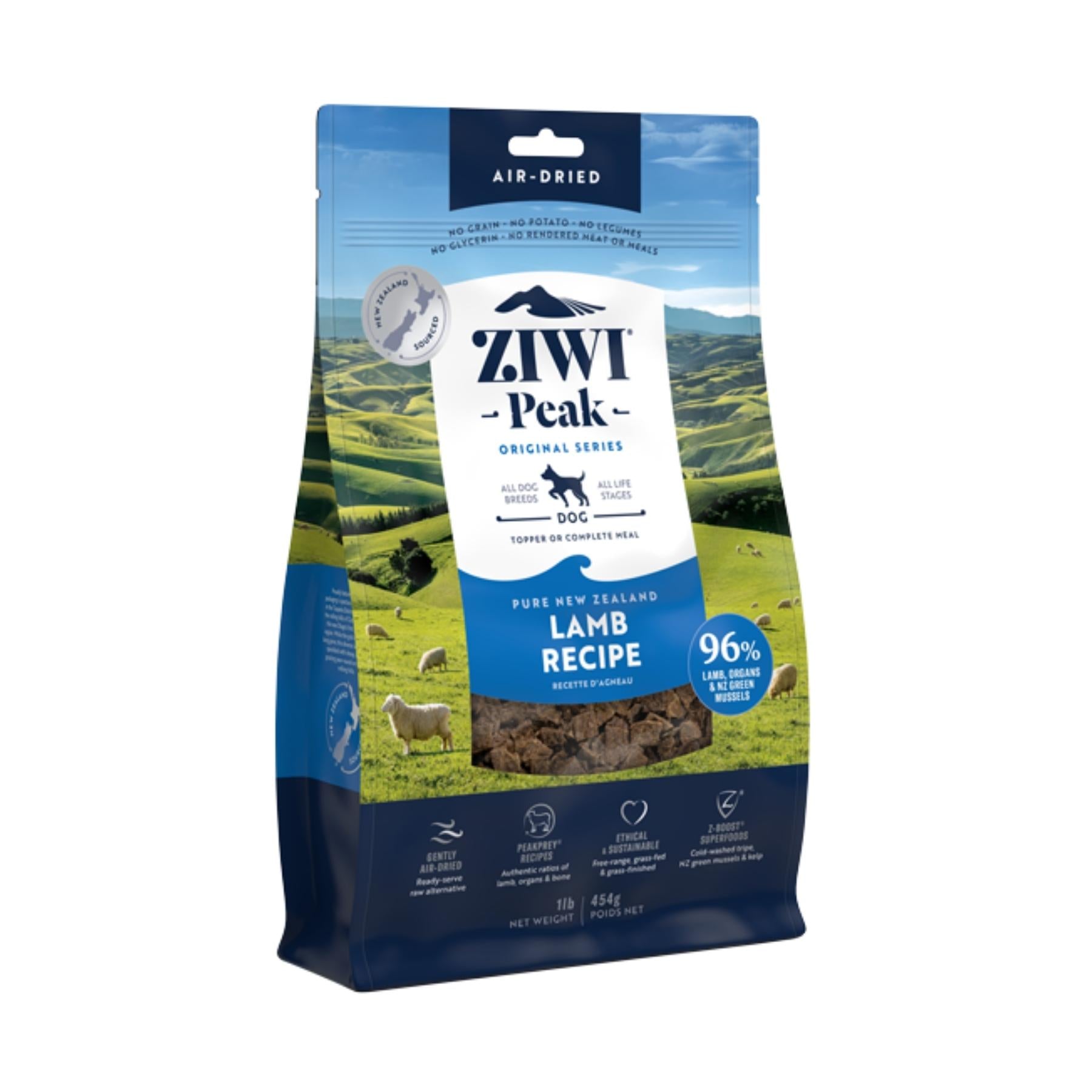 ZIWI Peak Dry Dog Food Lamb Recipe 454g.