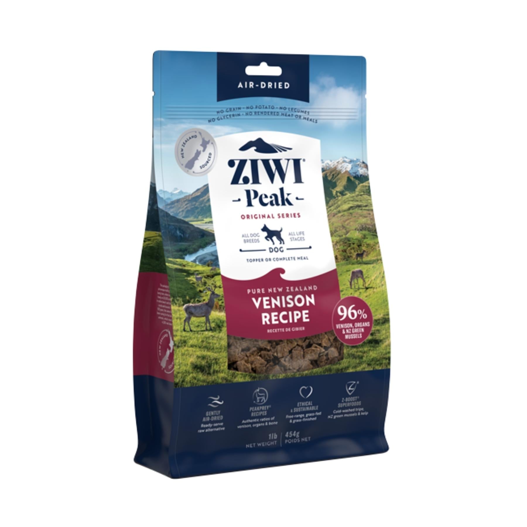 ZIWI Peak Dry Dog Food Venison Recipe 454g.