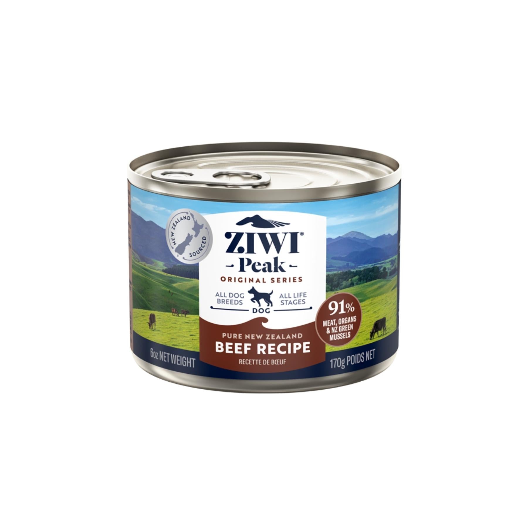 ZIWI Peak Wet Dog Food Beef Recipe 170g Can