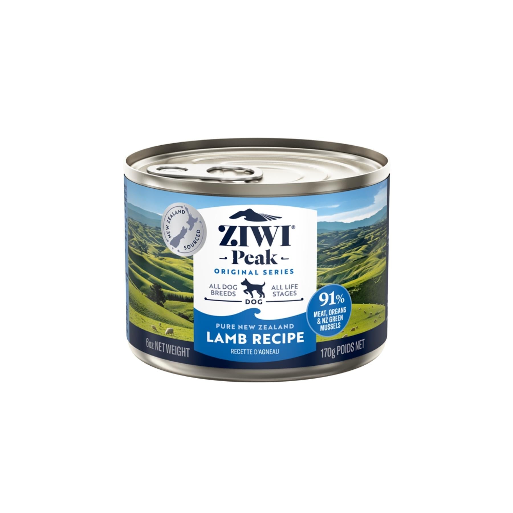 ZIWI Peak Wet Dog Food Lamb Recipe 170g Can