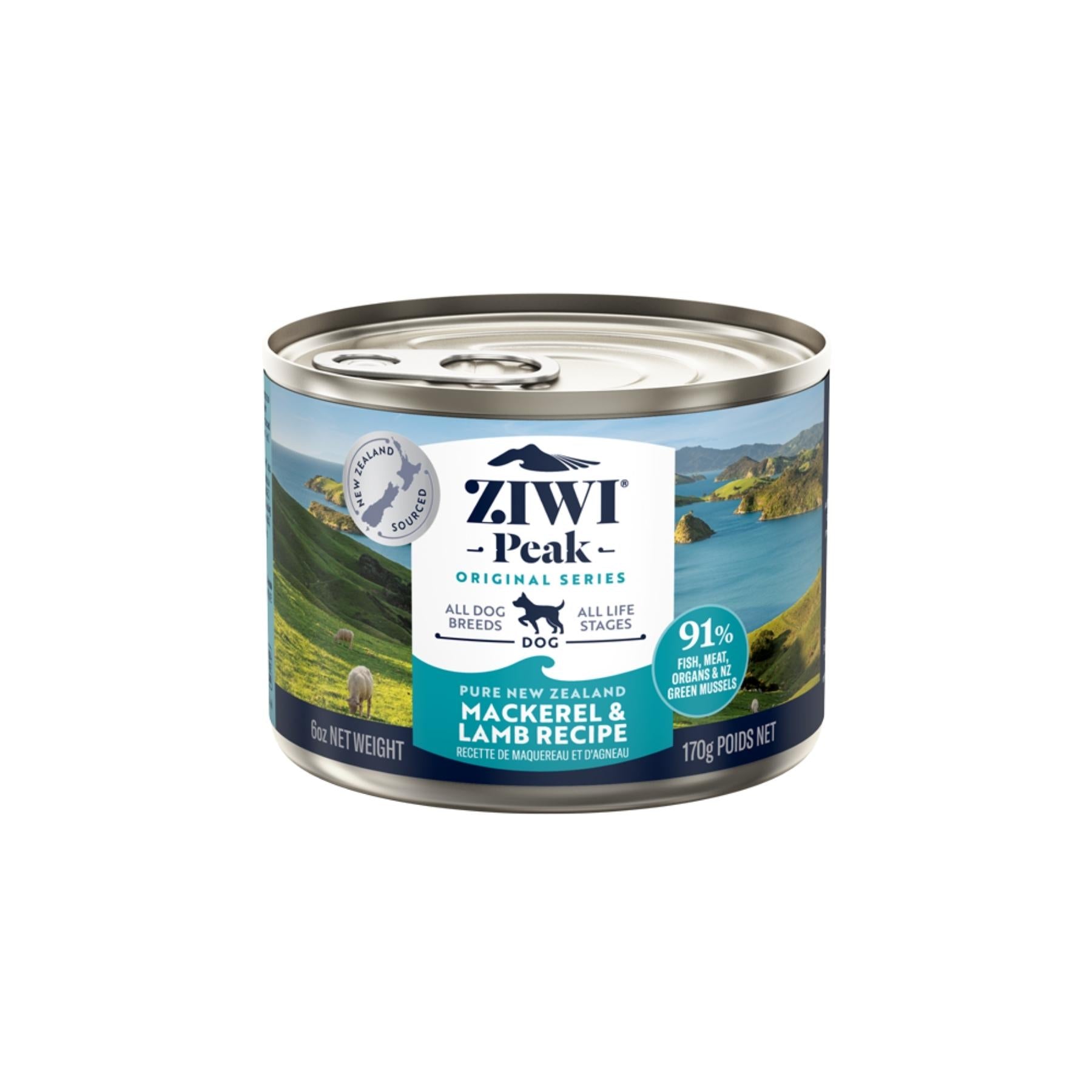ZIWI Peak Wet Dog Food Mackerel & Lamb Recipe 170g Can