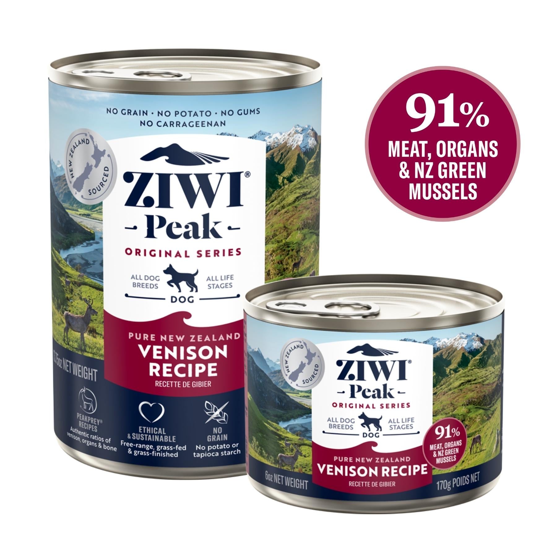 ZIWI Peak Wet Dog Food Venison Recipe, Grain-Free